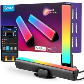 Govee Smart LED Light Bars, Work with Alexa and Google Assistant, RGBICWW WiFi TV Backlights with Scene and Music Modes for Gaming, Pictures, PC, Room Decoration