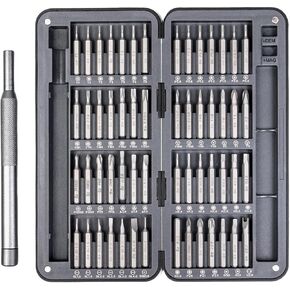 مجموعة مفك براغي دقيقة من VCELINK، 57 في 1 مع 56 قطعة S2 طقم لقم مفك مغناطيسي، مجموعة مفك براغي صغيرة للكمبيوتر والنظارات والساعة والنظارات الشمسية والهاتف والكمبيوتر المحمول ووحدة التحكم بالألعاب، أسود in Kuwait