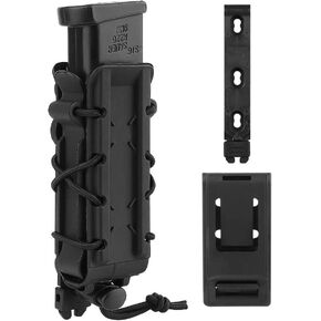 KRYDEX 9mm Pistol Magazine Pouch Polymer Magazine Holder Carrier with MOLLE Clip and Belt Clip