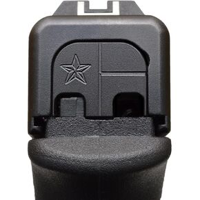 Milspin CNC Milled Slide Back Plate Compatible with Glock Gen 1-5 | Texas Flag | Stainless Steel I Made in USA (Blacked Out, Models G17-41, G45)