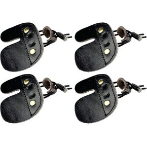 2/6 Pack Leather Archery Finger Tabs, Adjustable Finger Guard Protective Gear,Right Hand