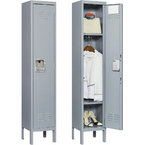 6 Doors Metal Lockers for Employees, Steel Storage Locker with Lock and Card Slot, Employee Lockers for Home, Office, School, Gym, Require Assembly(Black)