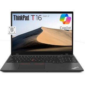 Lenovo ThinkPad T16 Gen 2 Business Laptop (16" FHD+ Anti-glare, Intel 10-Core i7-1355U, 32GB DDR5 RAM, 1TB SSD), Fingerprint Reader, 1080p Webcam, Ethernet, Wi-Fi 6E, Win 11 Pro w/ AI Copilot, Black