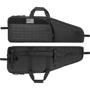 DBTAC Urban Classic Tactical Single Scoped Long Gun Bag Soft Rifle Case for Shooting Range Outdoor Hunting | US Flag Patch + Universal Gun Holder Included | 35" 41"