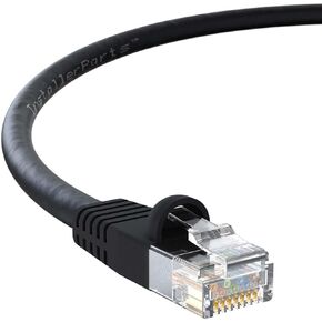InstallerParts (10 Pack Ethernet Cable CAT5E Cable UTP Booted 10 FT - Black - Professional Series - 1Gigabit/Sec Network/Internet Cable, 350MHZ