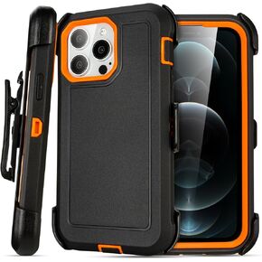 for Black iPhone 12 Pro Max Case with Belt Clip, for Shockproof iPhone 12 Pro Max Case Heavy Duty,3 Layers of Sturdy,Anti-Drop, for Military-Grade Defender Cover iPhone 12 Pro Max Case Black