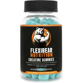 Creatine Bites - 5g Creatine Monohydrate Per Serving - Low Sugar and No Artificial Colors - Low Calorie - Mixed Blue Berry Flavor - 60 Bites Gummy 30 Days Supply for Men Women