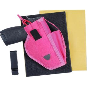 TAFTACFR Concealed Carry Holster IWB OWB Car Holster with Magazine Slot and Adhesive-Backed Hook for Right and Left Hand Draw Fits Subcompact to Large Handguns