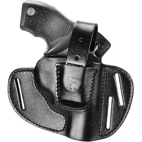 GUN & FLOWER Handmade Leather Holster for S&W J Frame, 38 Special Revolvers Ruger LCR,S&W 442/642, Taurus, Charter, and Other 38 Special Snub Nose Revolvers up to 2.25" Barrel