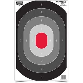 Birchwood Casey 23" x 35" Eze-Scorer Silhouette Oval Shoot-Up Brilliant White Paper Targets for Indoor and Outdoor Use