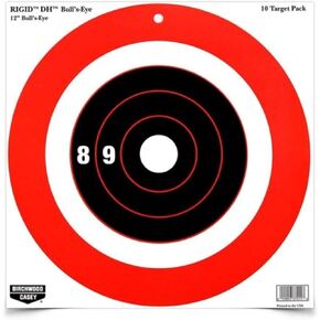 Birchwood Casey Rigid 12" High-Contrast Corrugated Paper Shooting Targets for Short or Long Range Target Use - 10 Targets