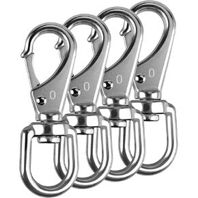 KINLINK 304 خطافات دوارة من الفولاذ المقاوم للصدأ، 6 مشابك لعمود العلم مقاس 3.5 بوصة، خطافات زنبركية شديدة التحمل لحبل سارية العلم، مقود الكلب، سلسلة المفاتيح، حبل مرساة القارب، وحدة تغذية الطيور in Kuwait