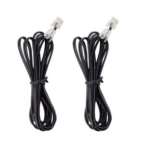 Phone Cord, 6P4C Black Phone Telephone Extension Cord Cable Line Wire RJ11 6P4C Modular Plug for Landline Telephone Modem Accessory (6ft-2 Pack)