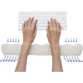 Ergonomic 3D Printing Wrist Rest for Computer Keyboard and Mouse Palm Rest Breathable Design (Black, Large)