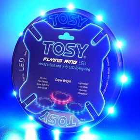 TOSY Flying Ring - 16 Million Color RGB or 12 LEDs, Super Bright, Lost Mode, Auto Light Up, Safe & Soft, Waterproof, Lightweight frisbee, Birthday, Camping Toy, Easter, Valentine Gift for Kid/Boy/Girl