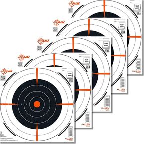 Allen Company EZ Aim Paper Shooting Targets, Bullseye, Peel Away Target Pad, 12" Square, 100-Pack, Black/Orange/White, One Size, (15334-100)