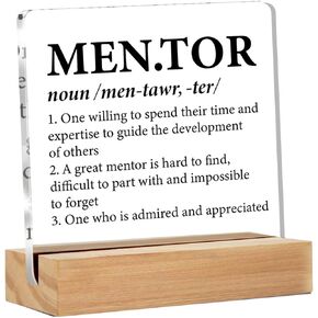 Mentor Gifts for Women Men, Thank You Mentor Gifts, Mentor Definition Clear Acrylic Desk Decorative Sign for Home Office, 4 x 4 Inches in Kuwait