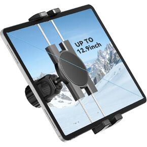 KDD Bike Tablet Holder Mount, Adjustable iPad Phone Stand for Mic Stand, 360 Rotatable Bike Handlebar Mount for Bicycle, Microphone Stand, Fit for 12.9 Air Mini, Galaxy Tabs, Switch, iPhone(4.7-13")