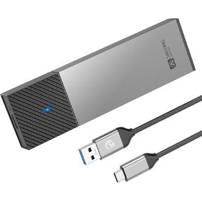 SANZANG M.2 NVMe/SATA SSD Enclosure, Tool-Less NVMe Enclosure 10Gbps USB3.2 Gen 2 M.2 Enclosure ,Support M Key/B+M Key with UASP Trim for 2230/2242/2260/2280 SSD (Gray)