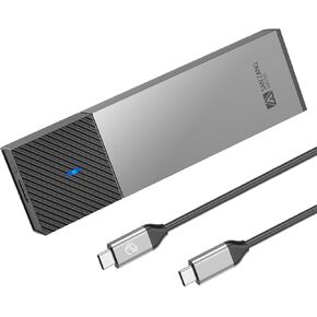 SANZANG M.2 NVMe/SATA SSD Enclosure, Tool-Less NVMe Enclosure 10Gbps USB3.2 Gen 2 M.2 Enclosure ,Support M Key/B+M Key with UASP Trim for 2230/2242/2260/2280 SSD (Gray)