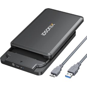 Hard Drive Enclosure, iDsonix 2.5 inch External Hard Drive Enclosure 5Gbps USB 3.0 to SATA III Tool-Free for 7mm/9.5 mm 2.5" SSD HDD with UASP, E25-U3