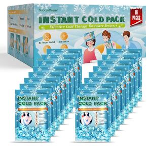 25 Packs Instant Cold Pack (5.9" x 8.6") - Disposable First Aid Ice Packs for Injuries - Cold Compress for Pain Relief, Swelling, Inflammation, Toothache, Athletes & Outdoor Activities