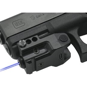 HiLight SS10B Blue Laser Sight Blue Beam for Pistols Handguns Low Profile Military Aircraft Grade Anodized Aluminum Body Powered by Micro USB Rechargeable Battery Class IIIA <5mW