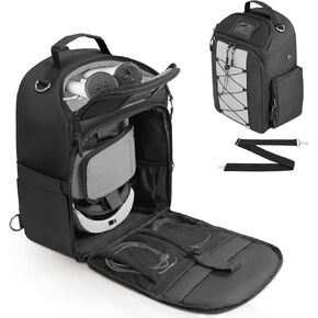 Travel Carrying Case Compatible with Oculus Meta Quest 2/Quest 3/Quest Pro/VR Elite Strap, Protective Carry Case Bag with Multi-Pockets for Controllers Accessories (Black)