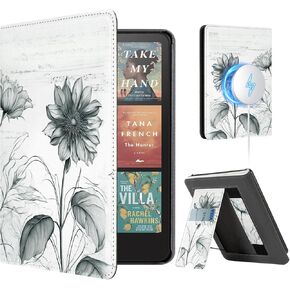 CoBak Stand Case for 7" Kindle Paperwhite 12th Gen 2024 and Kindle Colorsoft with Hand Strap - Compatible with iPhone MagSafe, for Samsung/Belkin/Anker Wireless Charging Pads, Durable, Auto Sleep Wake