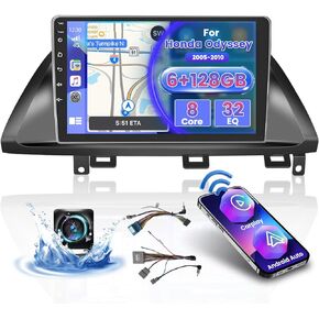 Roinvou 2+64G Android 13 CarPlay Stereo for 2005-2010 Honda Odyssey(LHD), Wireless CarPlay Radio with Android Auto, 10.1'' Touch Screen in-Dash GPS Navigation Support Mirror Link BT HiFi WiFi RDS SWC