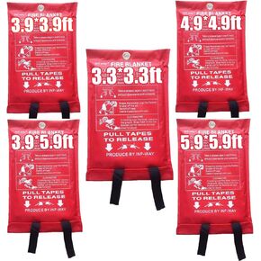 Fire Blanket for Home, Fiberglass Fire Suppression Blanket for Kitchen, Flame Retardant Protection and Heat Insulation Emergency Fireproof Safety Blanket for People, 4 Pack S 39.3x39.3