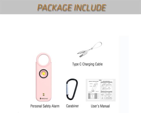 Personal Safety Alarm for Women–135dB Loud Siren with Strobe Light-Acoustooptical Warning, Rechargeable Emergency Safety Alarm, 0.9oz Easy Carry for Elderly and Kids. (Black) in Saudi Arabia
