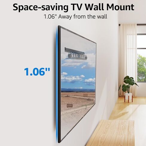 حامل جدار تلفزيون بدون مسامير من MOUNTUP لمعظم أجهزة التلفاز مقاس 19-55 بوصة، حامل تلفزيون بدون حفر مناسب للجدران الجافة حتى 88 رطل، بحد أقصى 400 × 400 مم، حامل تلفزيون على الحائط بدون مسمار، سهل التركيب، نحيف للغاية، MU0060 in Kuwait