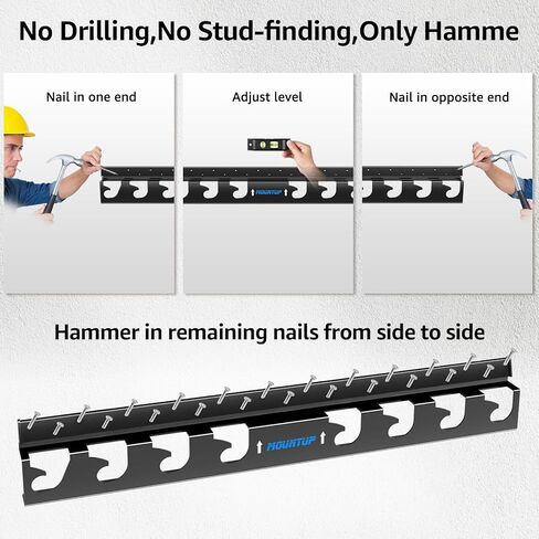 حامل جدار تلفزيون بدون مسامير من MOUNTUP لمعظم أجهزة التلفاز مقاس 19-55 بوصة، حامل تلفزيون بدون حفر مناسب للجدران الجافة حتى 88 رطل، بحد أقصى 400 × 400 مم، حامل تلفزيون على الحائط بدون مسمار، سهل التركيب، نحيف للغاية، MU0060 in Kuwait