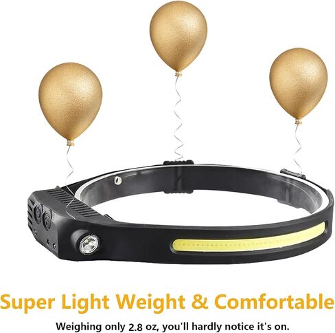 Headlamp Rechargeable 2PCS, 230°Wide Beam Head Lamp LED with Motion Sensor for Adults, IPX4 Waterproof Flashlight for Hiking, Running, Repairing, Fishing, Cycling, Outdoor Essentials in Saudi Arabia