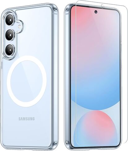 Temdan for Samsung Galaxy S24 FE Case, [Built-in Glass Screen Protector][Compatible with Magsafe][Full Body Shockproof][Work with Fingerprint ID] Heavy Duty Protection Phone Case for S24 FE 6.7" in Kuwait