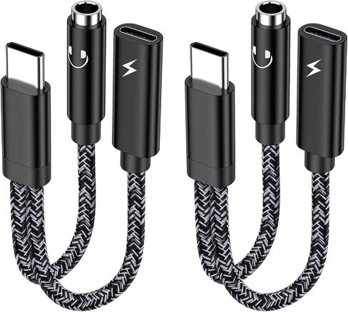 Samsung Galaxy S24 Ultra USB C to 3.5mm Audio Adapter USB C Headphone Jack Adapter Fast Charging for Samsung Galaxy S24FE S23 Ultra Plus S23FE A16 A54 A14 A13 A53 A03S,Pixel 9 8,with 20W Dongle Cable in Saudi Arabia