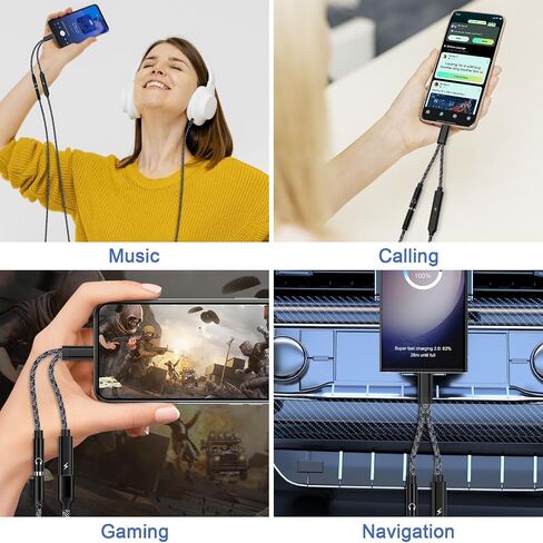Samsung Galaxy S24 Ultra USB C to 3.5mm Audio Adapter USB C Headphone Jack Adapter Fast Charging for Samsung Galaxy S24FE S23 Ultra Plus S23FE A16 A54 A14 A13 A53 A03S,Pixel 9 8,with 20W Dongle Cable in Saudi Arabia