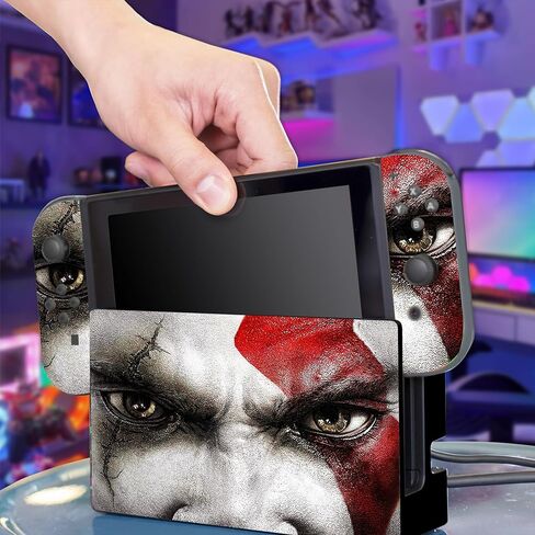 أغلفة مفاتيح وحدة التحكم في الألعاب HK Studio - ملصقات وحدة التحكم في الألعاب God Eyes بدون فقاعات، مقاومة للماء - غطاء تغليف لوحدة التحكم في الألعاب - بما في ذلك الجلد الخاص بـ Joy-Cons، وDock، وGrip، ووحدة التحكم in Kuwait