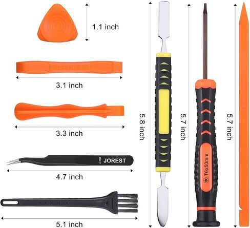 JOREST Repair Kit for Xbox One/360/X PS4 PS3 PS5, PH0 T6 T8 T10 Torx Security Screwdriver, Crowbars,Tweezers, Cleaning Tool for Controller and Console in Kuwait