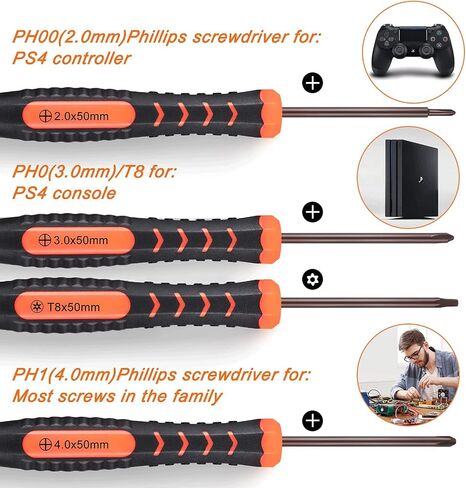 JOREST Repair Kit for Xbox One/360/X PS4 PS3 PS5, PH0 T6 T8 T10 Torx Security Screwdriver, Crowbars,Tweezers, Cleaning Tool for Controller and Console in Kuwait