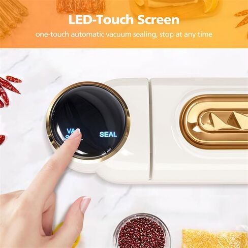 Vacuum Sealer Machine, 6x Freshness, Versatile for Dry/Wet, 2 Auto Modes, LED Touch Screen, Stylish & Compact, Includes 15 Vacuum Sealer Bags, White in Saudi Arabia