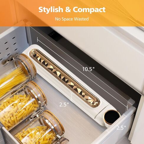 Vacuum Sealer Machine, 6x Freshness, Versatile for Dry/Wet, 2 Auto Modes, LED Touch Screen, Stylish & Compact, Includes 15 Vacuum Sealer Bags, White in Saudi Arabia
