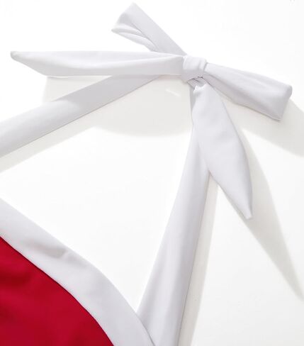 MOOSLOVER Women Retro Halter One Piece Swimsuit Color Block Tummy Control Bathing Suit in Kuwait