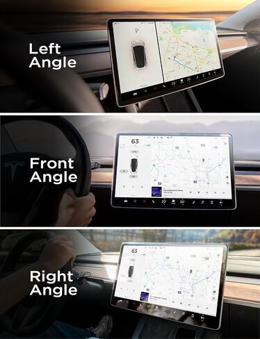 واقي شاشة من الزجاج المقوى عالي الدقة من LISEN متوافق مع Tesla 3/Y مقاس 15 بوصة وتحكم مركزي يعمل باللمس وواقي شاشة ملاحة السيارة وإكسسوارات السيارات in Kuwait