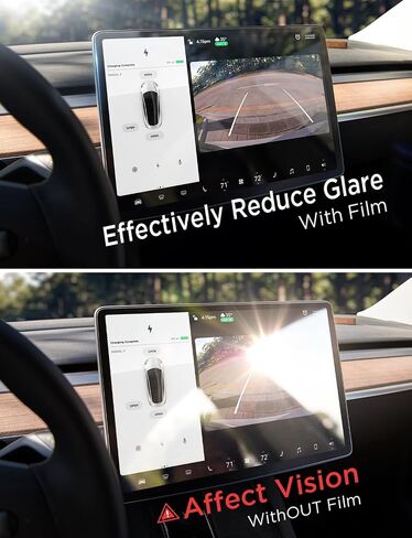 واقي شاشة من الزجاج المقوى عالي الدقة من LISEN متوافق مع Tesla 3/Y مقاس 15 بوصة وتحكم مركزي يعمل باللمس وواقي شاشة ملاحة السيارة وإكسسوارات السيارات in Kuwait