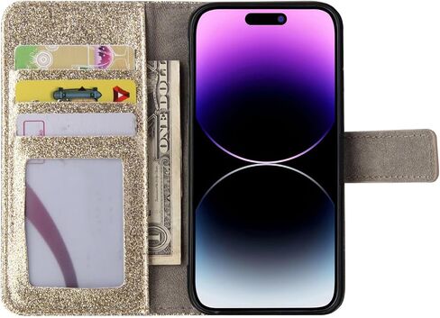Losin Compatible with iPhone 16 Pro Max Wallet Case with Card Slots Luxury 3D Bling Glitter Diamond Rhinestones Butterfly Flowers Design for Women Girls Sparkle Shiny PU Leather Stand Kickstand Cover in Saudi Arabia