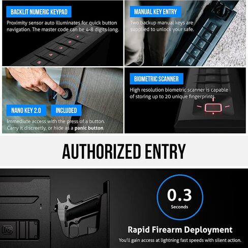 VAULTEK Slider Series Rugged Smart Handgun Safe Quick Auto-Open Sliding Door Pistol Safe (Biometric + ViSN WiFi) in Kuwait