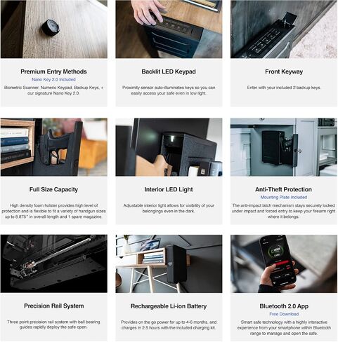 VAULTEK Slider Series Rugged Smart Handgun Safe Quick Auto-Open Sliding Door Pistol Safe (Biometric + ViSN WiFi) in Kuwait