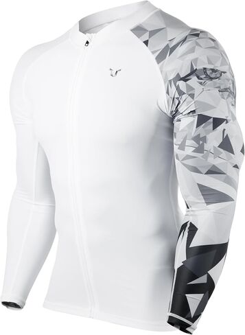 HUGE SPORTS Men's Swim Shirts Long Sleeve Zip Rash Guard UPF 50+ Sun Protective Quick Drying in Kuwait